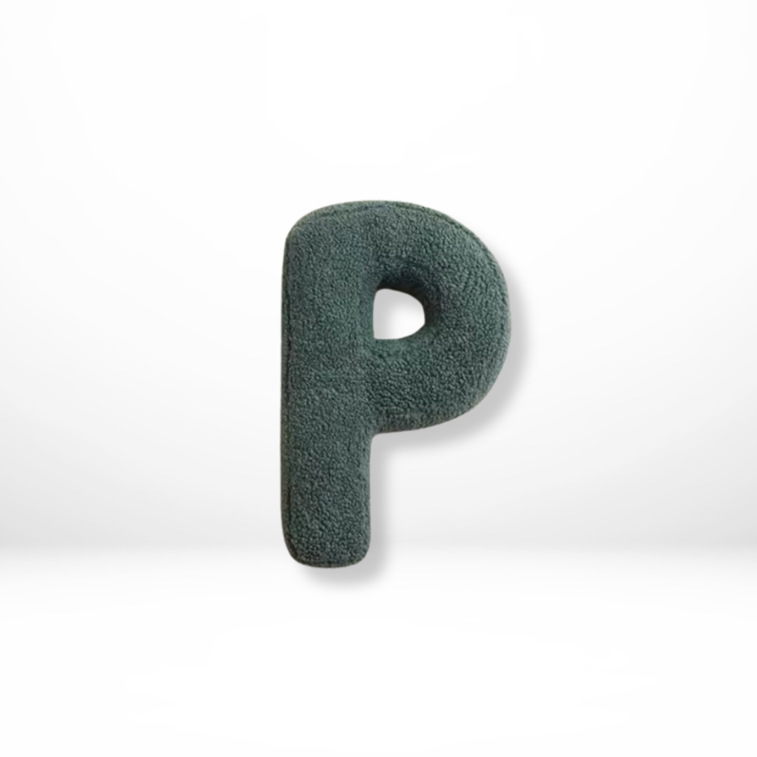 High-quality velvet initial cushion, durable & fashionable home interior decor.