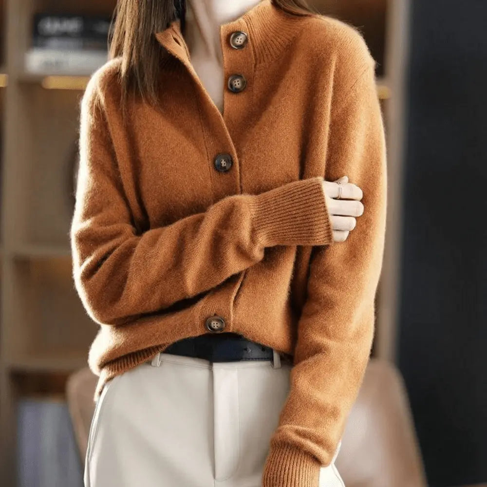 Soft knit women's cardigan, luxurious & comfortable for everyday elegant or casual fashion layering.