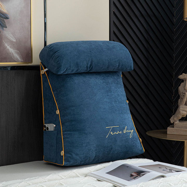 Premium lounge reading cushion, designed for ergonomic support and luxurious comfort in any home setting.