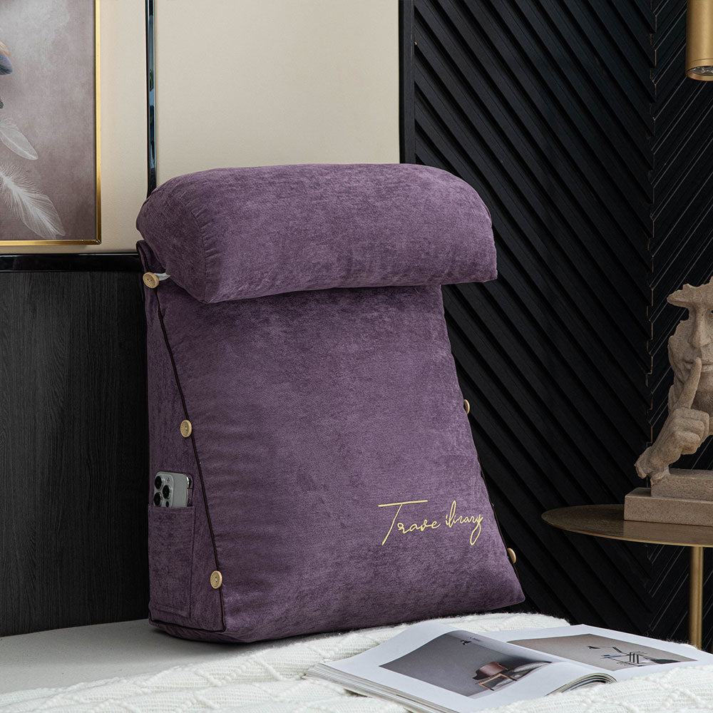 Relaxation aid: An ergonomic back pillow for bed or sofa, providing ultimate comfort & superior support.