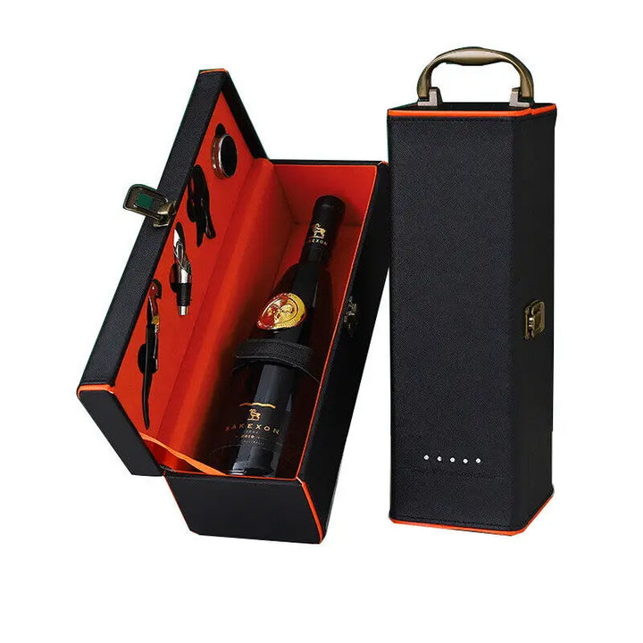 Stylish wine accessory carrying case, a portable solution for wine enthusiasts on the go.