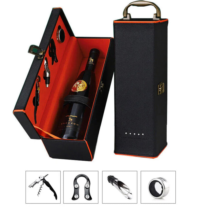 Stylish wine gift case, ideal for presenting bottles & accessories to a discerning wine lover.