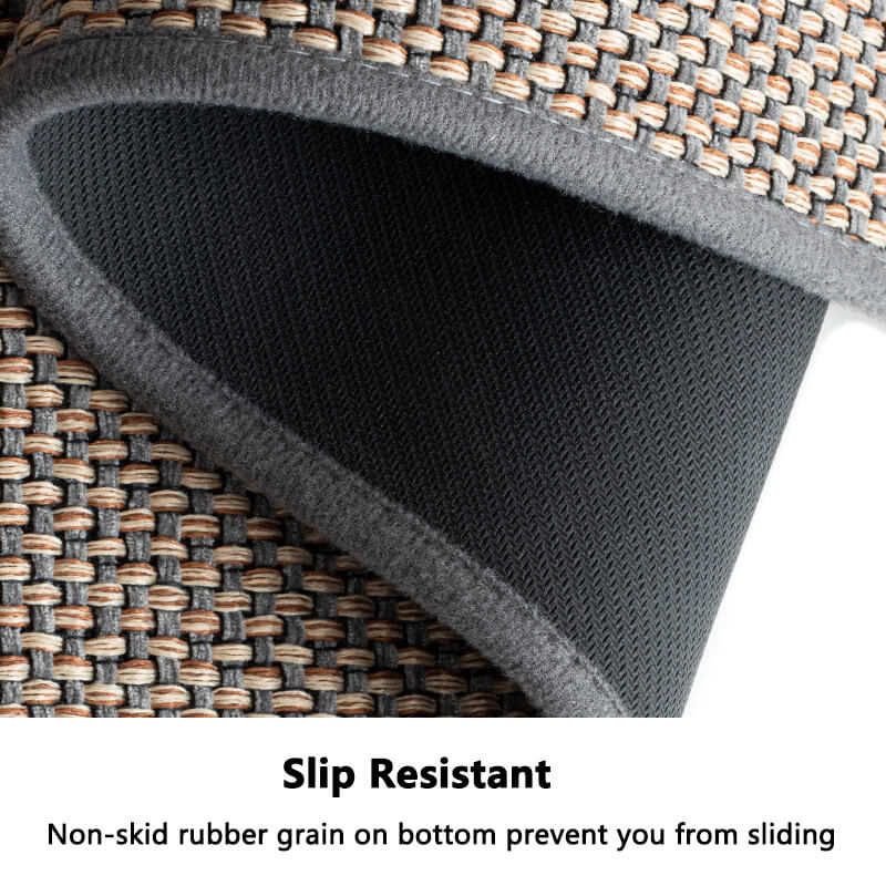 Machine washable woven indoor door mat for home entryways. Durable & absorbent floor protector.