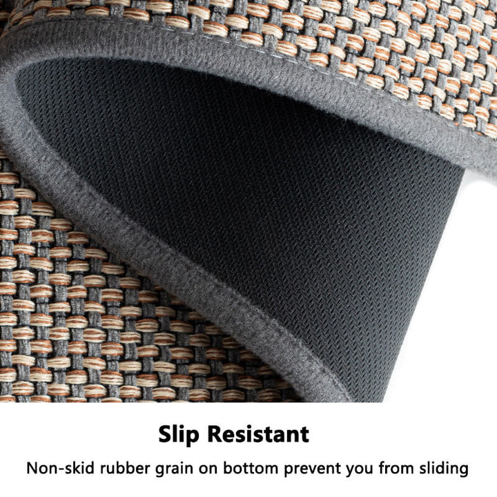 Machine washable woven indoor door mat for home entryways. Durable & absorbent floor protector.