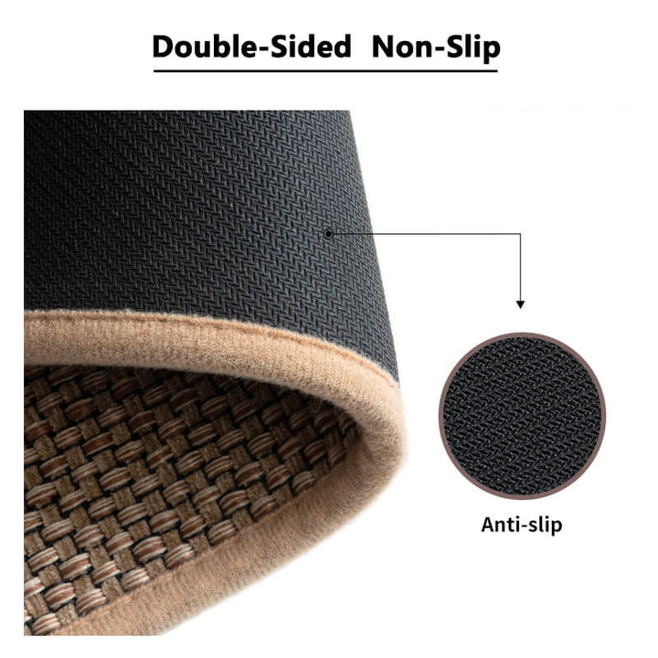Durable woven indoor door mat, soft yet strong. Ideal for heavy foot traffic and floor protection.
