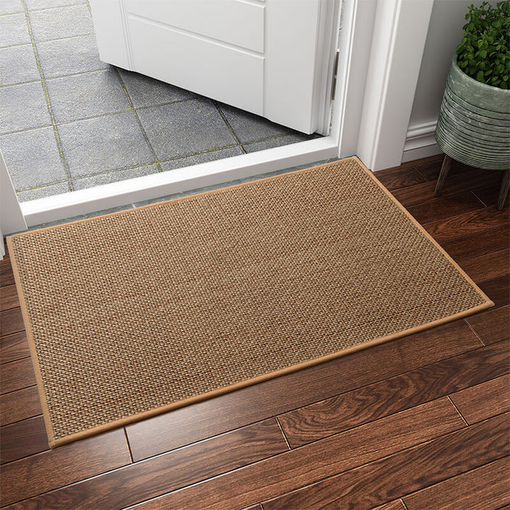 Non-slip woven indoor door mat, keeps your entryway safe, clean, and prevents accidents. Machine washable.