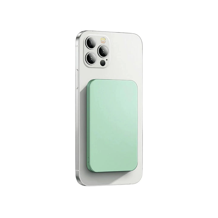 Magnetic iPhone power bank, a sleek MagSafe portable charger for wireless convenience.