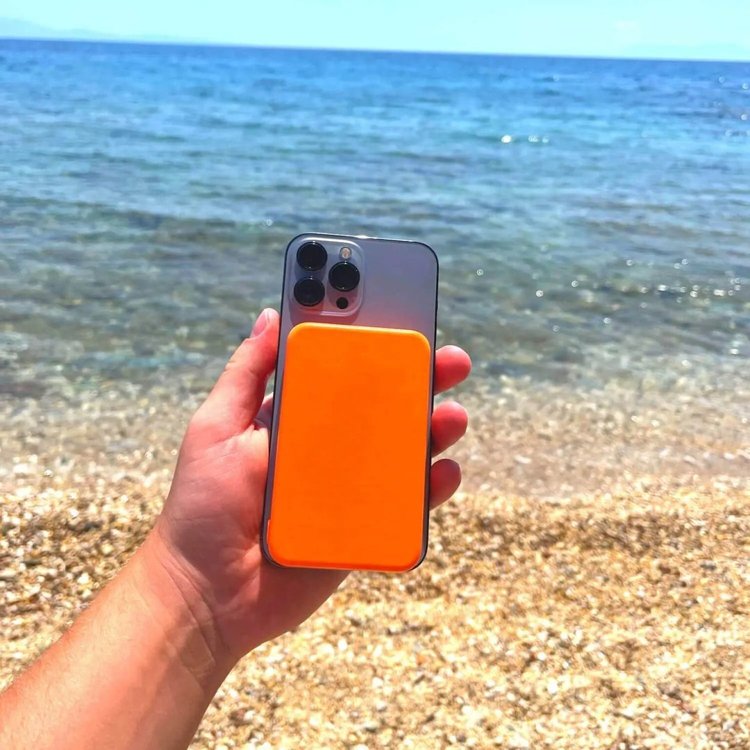 Durable MagSafe iPhone power bank, providing wireless portable charging on demand.
