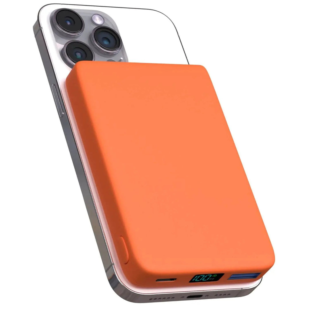 On-the-go iPhone charging with this MagSafe portable power bank and wireless charger.