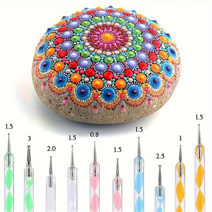 Mandala Dotting Tools Set for creative rock painting & art. Includes various sizes for detailed designs.