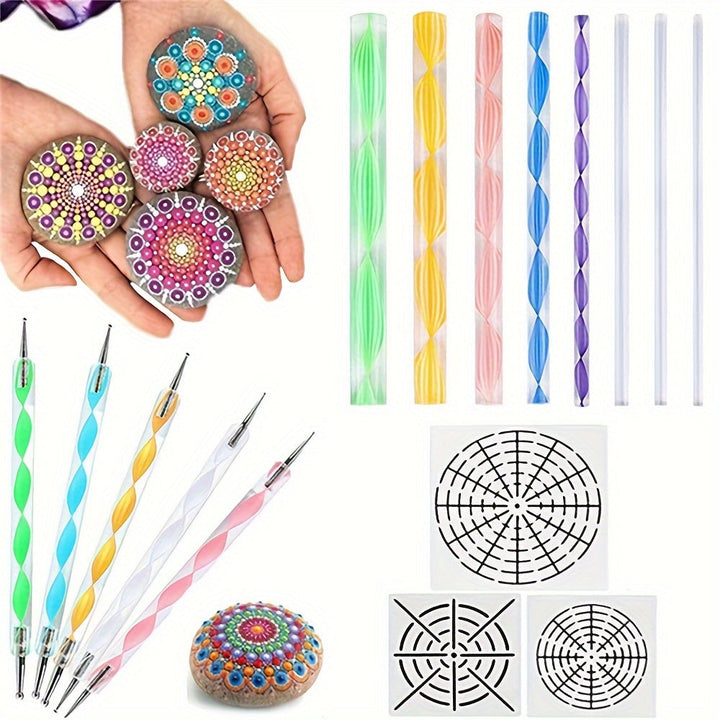 Versatile Mandala Dotting Tool Kit for creative painting, rock art, ceramic, and wood art projects. Great for DIY.