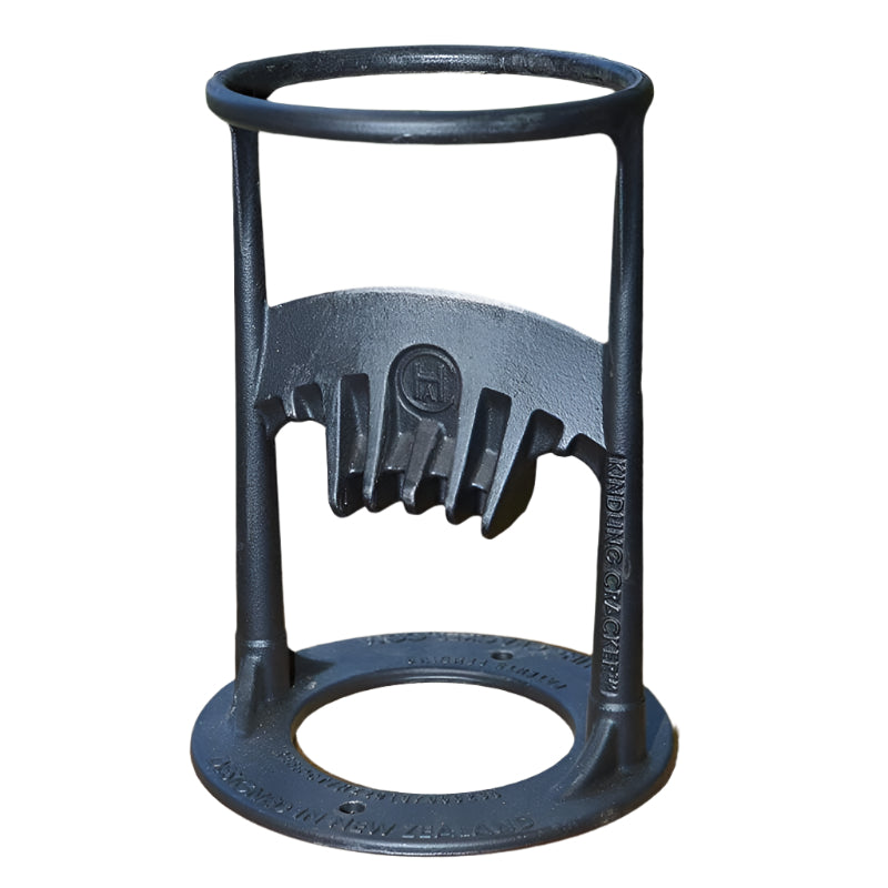 Manual firewood splitter, safe and efficient wood cutting tool for home heating.