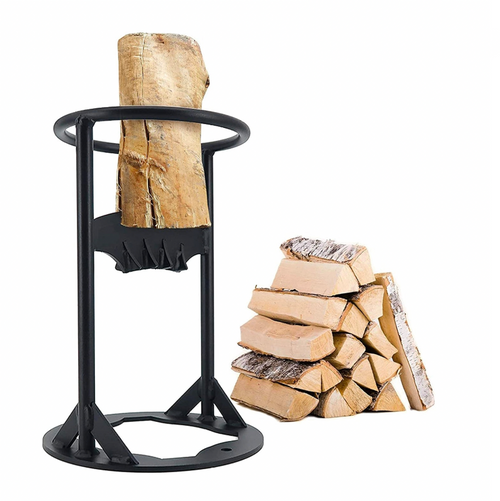 Heavy-duty manual log splitter with a safe blade-less design for easy firewood preparation.