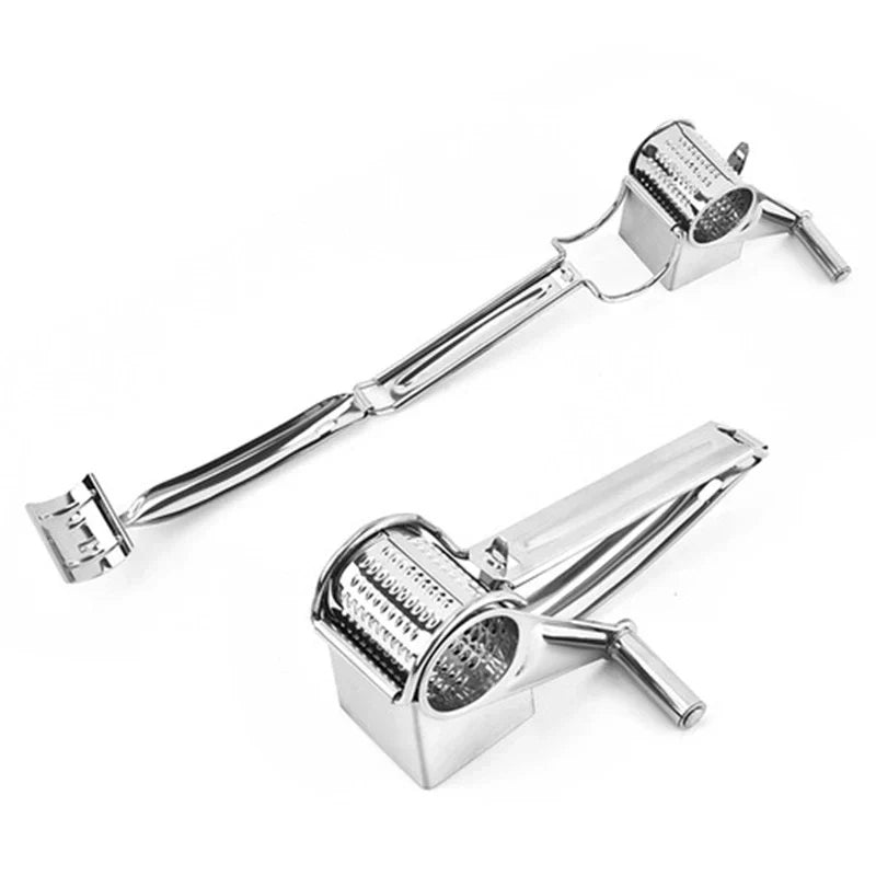 Efficient manual cheese grater for quick food prep; perfect for home cooks for cooking & tabletop serving.