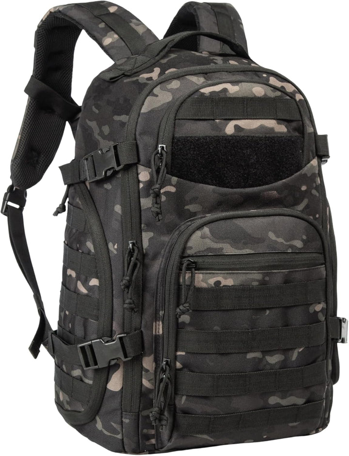 Men's 35L tactical backpack with MOLLE system. Rugged outdoor pack for adventure gear & travel.