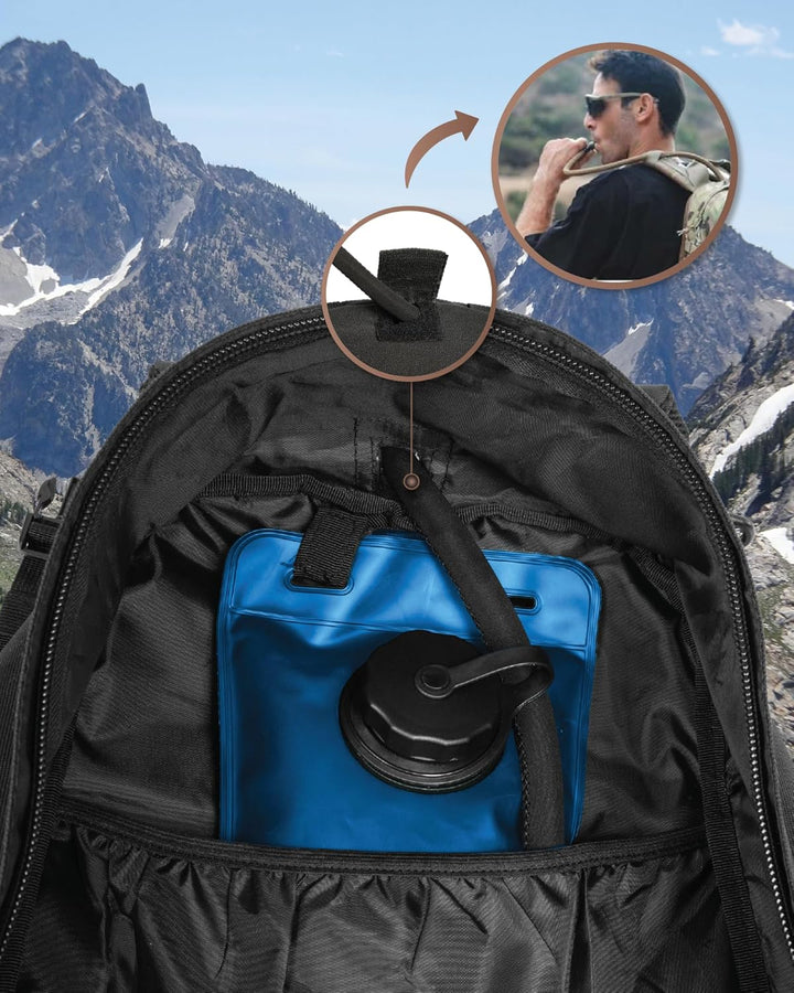 Men's 35L tactical travel backpack, featuring MOLLE & 15.6" laptop compartment for adventure.