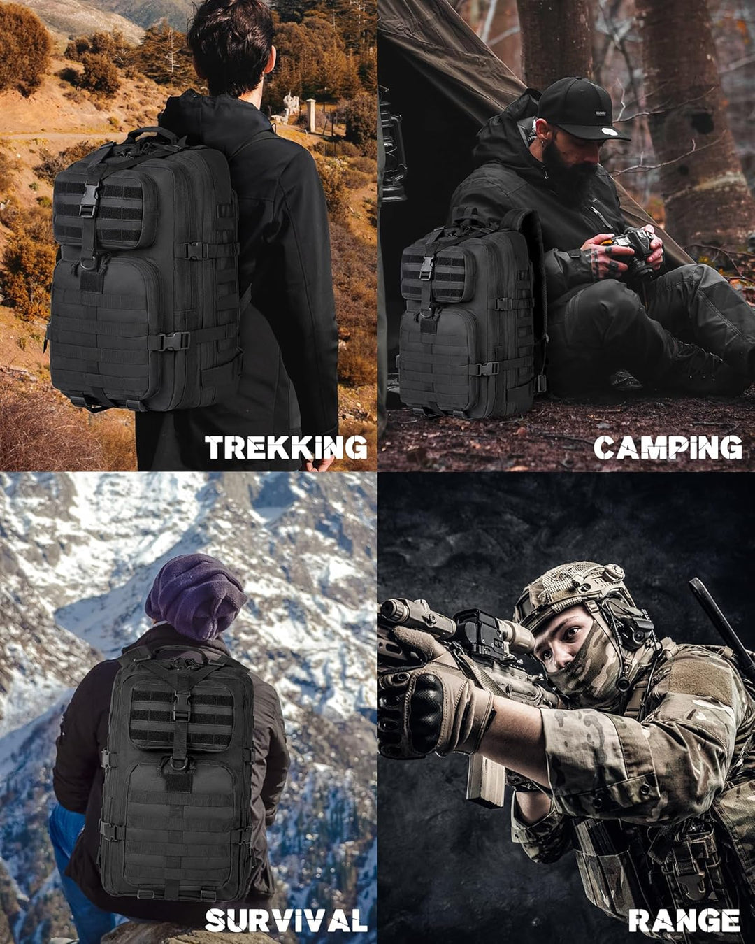 Military-style 35L tactical backpack for men. MOLLE system, durable outdoor pack & laptop bag.
