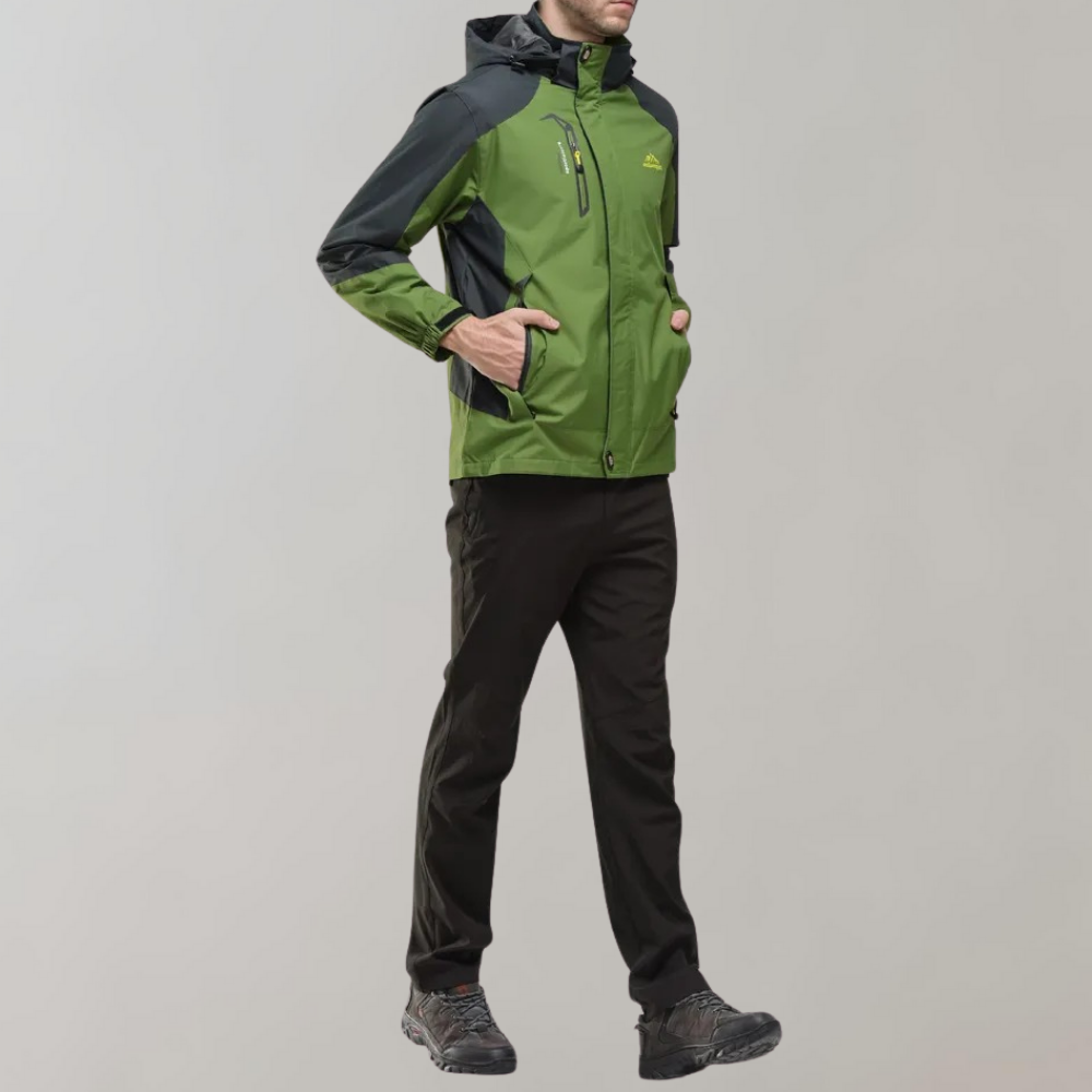 Menswear essential: waterproof windbreaker jacket for everyday style and function.