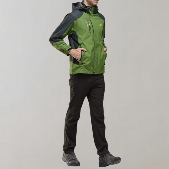 Menswear essential: waterproof windbreaker jacket for everyday style and function.