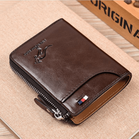 Premium men's anti-theft leather wallet, essential accessory for secure organization and mens style.