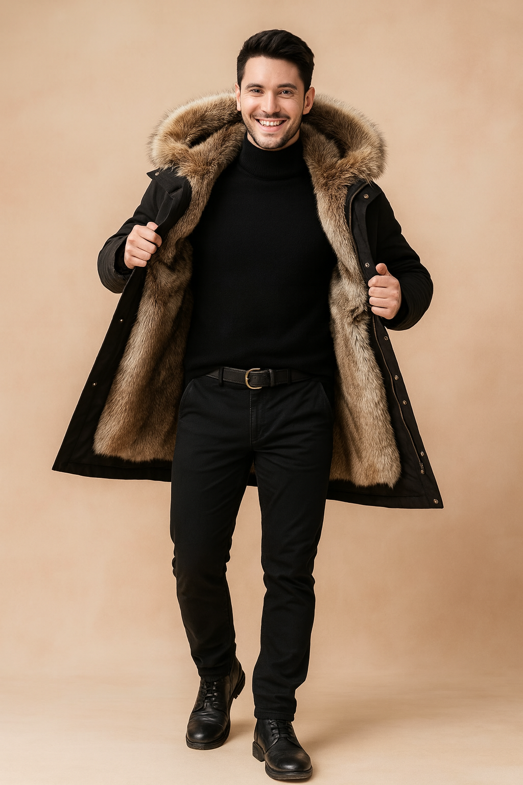 Men's Arvid thermal winter parka jacket with a hood, perfect for cold weather and outdoor adventures.