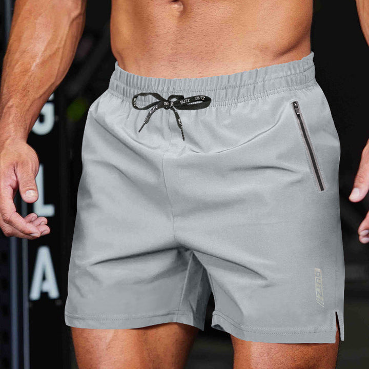 Dynamic view of men's multifunctional sport shorts, quick-drying for running, workouts, or casual active wear.