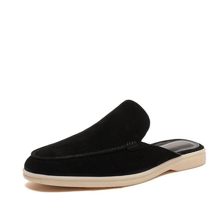 Stylish men's backless slip-on loafers. Lightweight, comfortable summer footwear for versatile casual fashion.