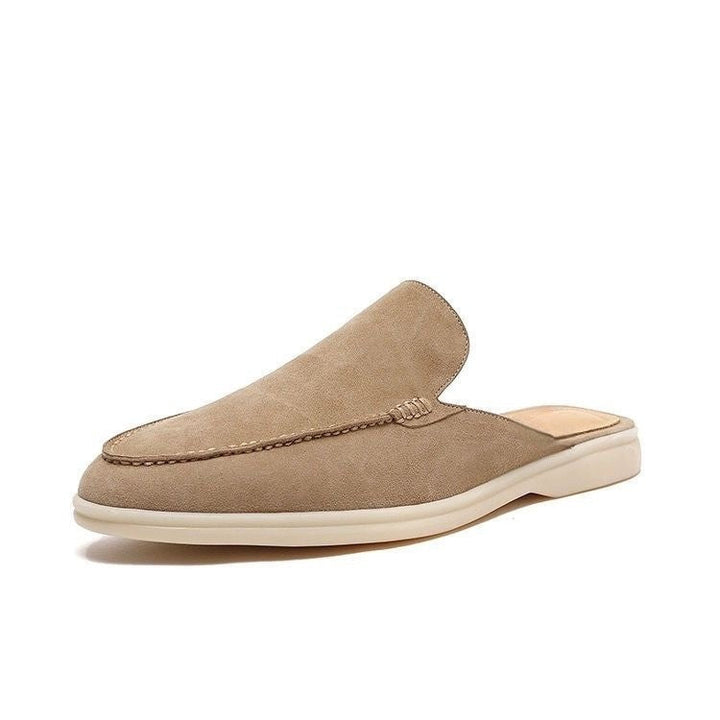 Easy wear men's slip-on loafers, backless design for ultimate summer comfort. Modern casual footwear.