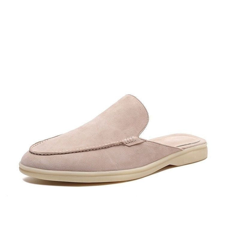Fashionable men's backless slip-on loafers, offering modern style and comfort for summer casual wear.