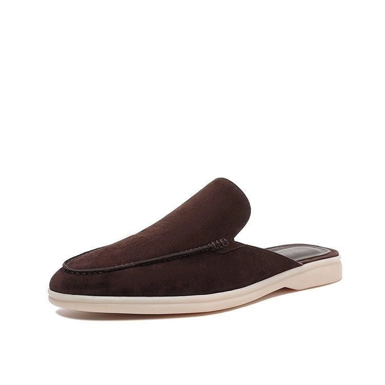 Top view of men's backless slip-on loafers, designed for ultimate summer comfort and easy casual wear.