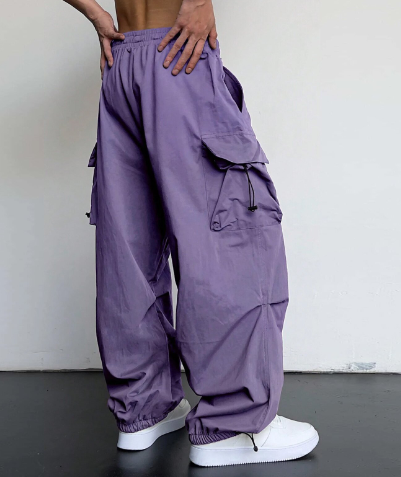 Modern men's baggy wide-leg cargo pants, designed for ultimate comfort, utility, and a stylish relaxed fit for daily wear.