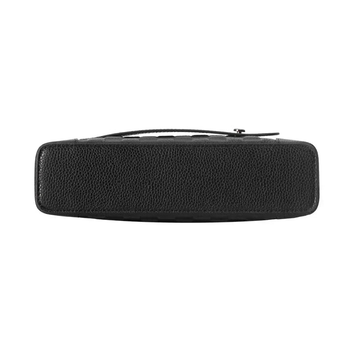 Premium men's leather clutch wallet, integrated with a fingerprint lock for modern anti-theft security.