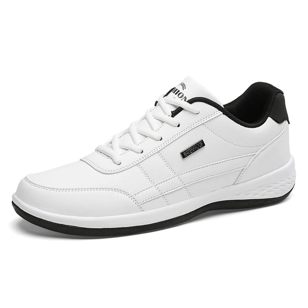 Men's orthopaedic comfort shoes, white, perfect for walking, everyday wear & posture support.