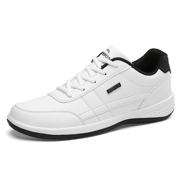 Men's orthopaedic comfort shoes, white, perfect for walking, everyday wear & posture support.