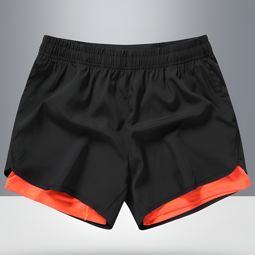 Men's quick-dry running shorts in a vibrant blue, featuring front zipper pocket, perfect for sportswear
