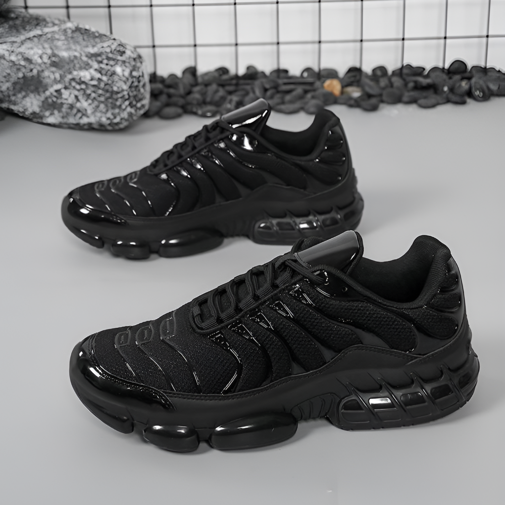 Men's black steel toe work safety shoes, slip resistant for industrial construction