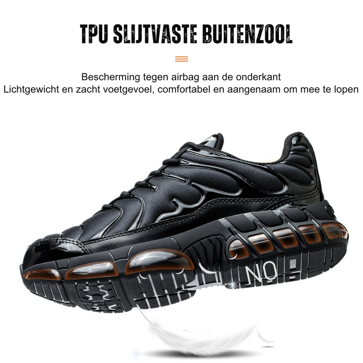 New men's protective steel toe work boots, durable and slip-resistant footwear