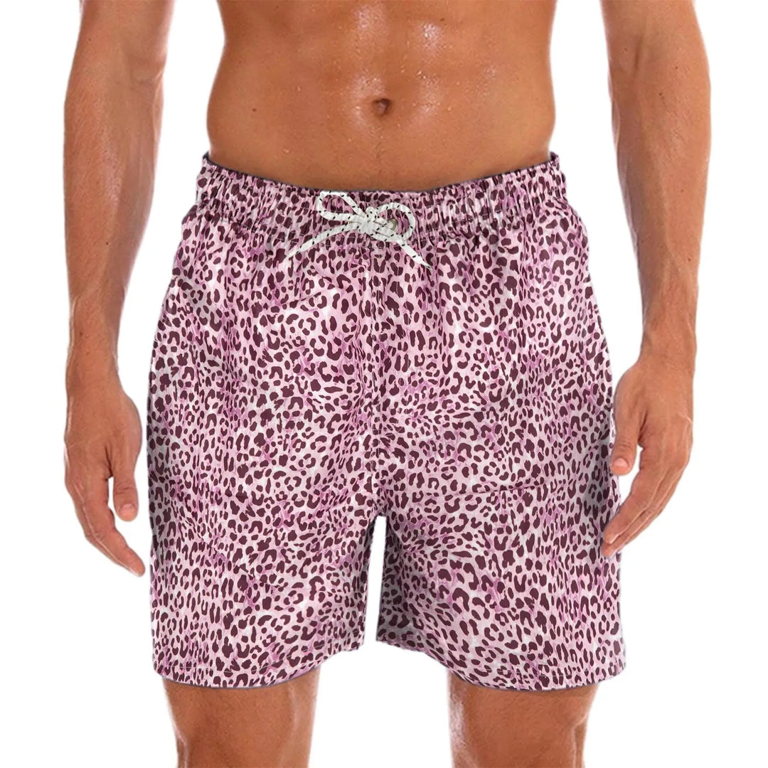 Stylish men's paisley print beach swim shorts with quick-dry fabric. Perfect for summer fashion & swimwear.