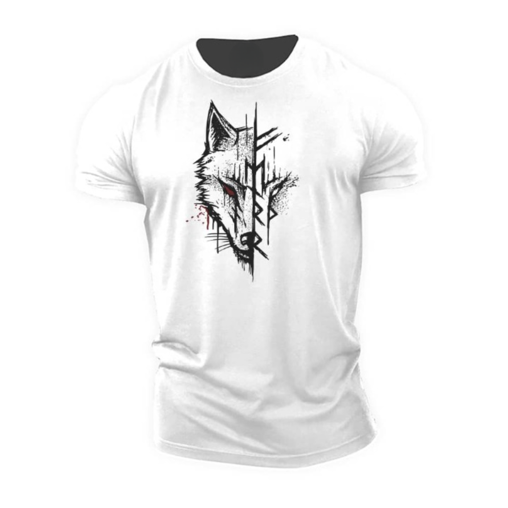Versatile men's graphic tee, short sleeve, suitable for casual outings or a bold streetwear statement.