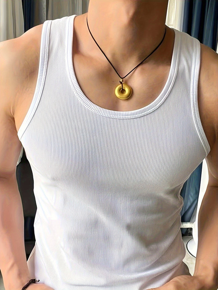 Men's breathable summer tank top, lightweight for athletic comfort & casual wear.