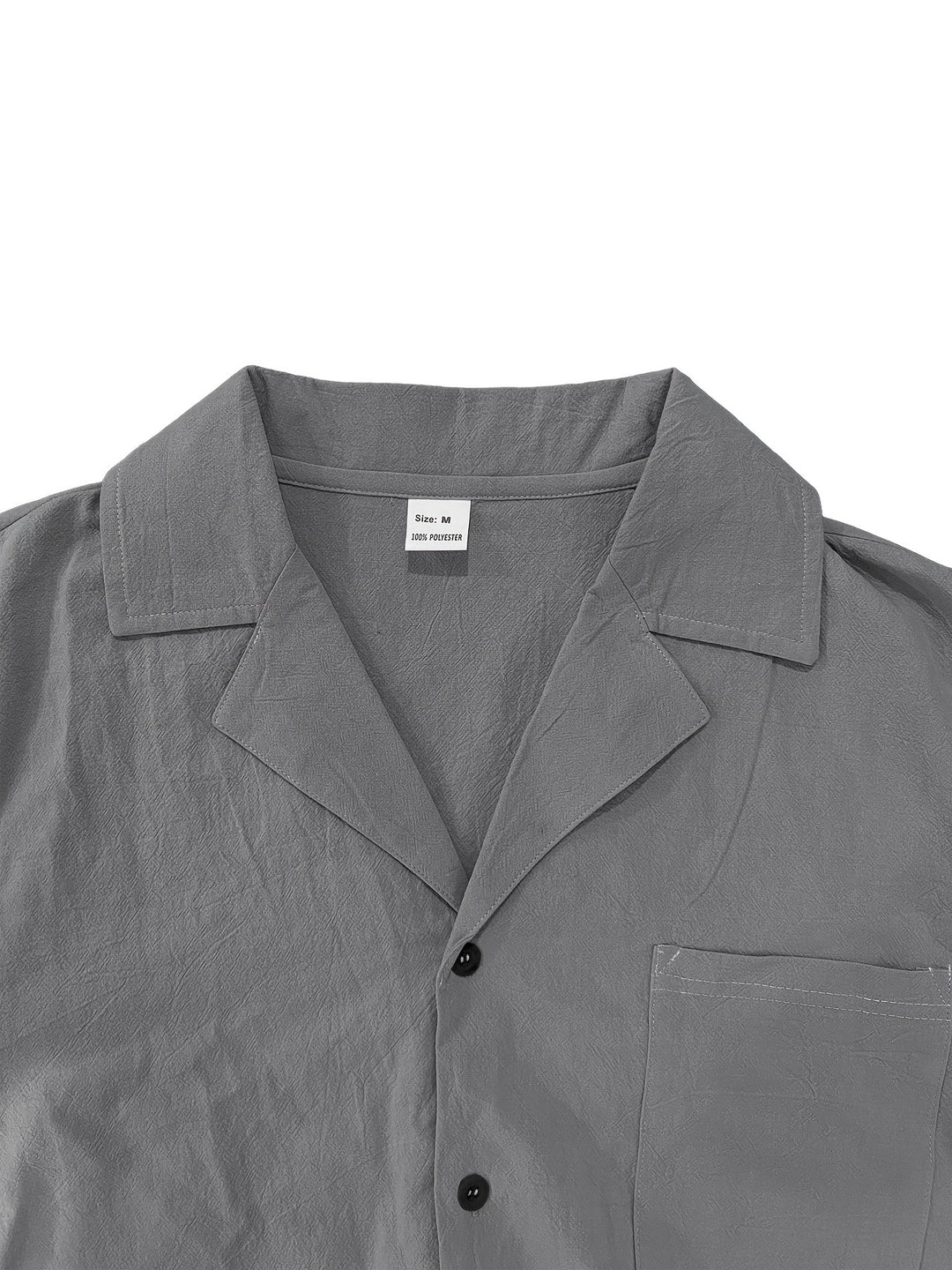 Relaxed fit men's linen set. Short sleeve top & elastic waist pants for comfortable casual wear.