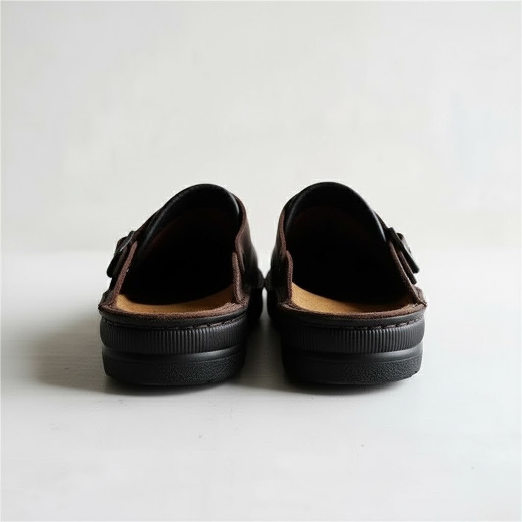 Men's orthopedic slip-on clogs, made from high-quality leather, blend comfort, durability, and casual style.