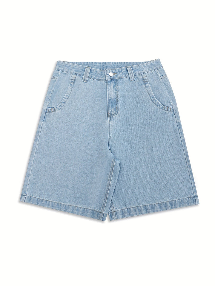 Comfortable men's loose fit Bermuda shorts, featuring unique floral embroidery. Ideal for casual summer fashion.