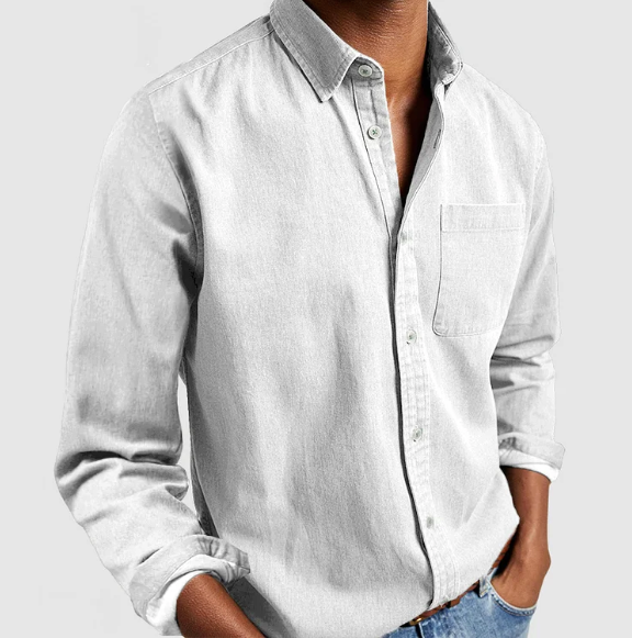 Classic men's casual shirt. Long sleeve button-down for premium comfort & effortless everyday wear.