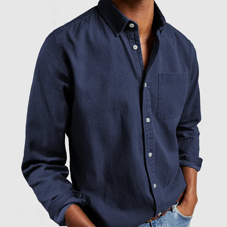 Comfortable men's long sleeve casual shirt. Premium button-down design for versatile daily fashion & style.