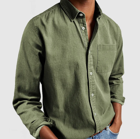 Men's premium button-down shirt. Long sleeve, soft casual design for men's fashion, smart casual, and everyday.