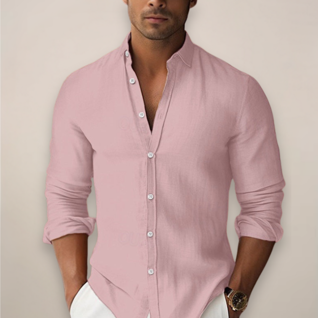 Beach style men's button-up short sleeve shirt, a must-have for summer wear and vacation