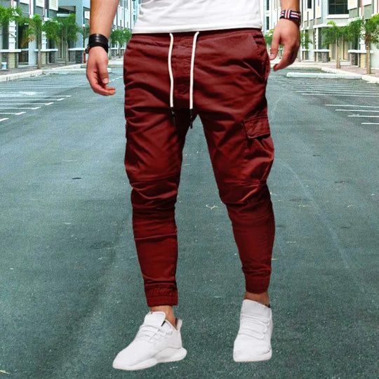 Stylish men's casual cargo pants for modern men's fashion. Features practical flap pockets & relaxed fit.