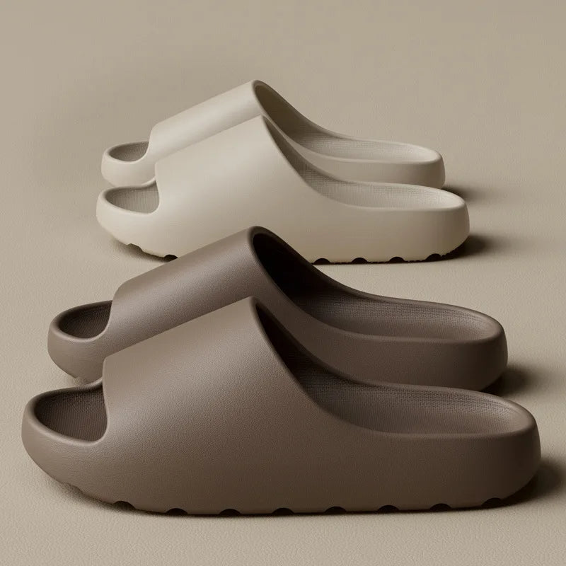 Stylish men's ergonomic slip-on slippers, modern design for casual indoor outdoor comfort footwear.