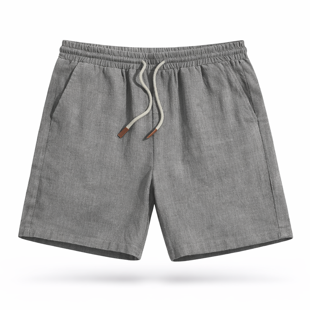 Comfortable men's pull-on shorts with drawstring, perfect for casual summer wear & warm weather.